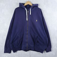 画像1: POLO Ralph Lauren ロゴ刺繍 スウェットジップパーカー NAVY 3XB (1)