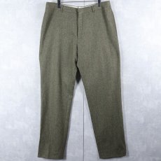 画像1: POLO Ralph Lauren ITALY製 ヘリンボーン織り ウールスラックス W36 (1)