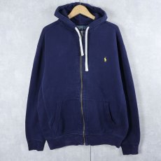 画像1: POLO Ralph Lauren ロゴ刺繍 スウェットジップパーカー NAVY LT (1)