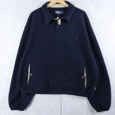画像1: POLO Ralph Lauren チンスト付き フリーススイングトップ NAVY XXL (1)