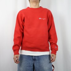 画像2: 90's Champion 青刺繍タグ 中期 USA製 ロゴ刺繍 前Vスウェット L (2)