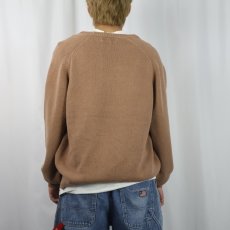 画像3: 90's LANDS' END USA製 Vネック コットンニットセーター L (3)