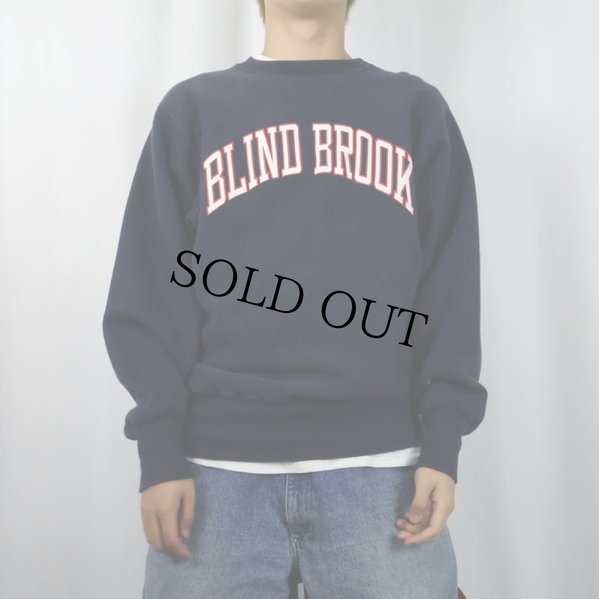 画像3: 90's Champion REVERSE WEAVE USA製 "BLIND BROOK" プリントスウェット NAVY L (3)