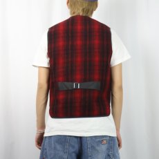 画像3: 80's L.L.Bean USA製 チェック柄 ウールベスト S (3)