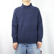 画像2: J.CREW ALWAYS ロールネック コットンニットセーター NAVY (2)