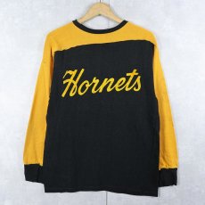 画像2: 60〜70's "Hornets / 7" レーヨンフットボールロンT (2)
