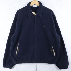画像1: POLO Ralph Lauren チンスト付き フリーススイングトップ NAVY L (1)