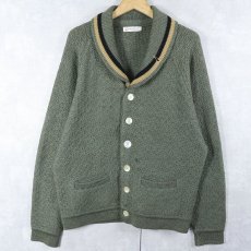 画像1: 70's LOAD JEFF USA製 ショールカラー ウールニットカーディガン L (1)