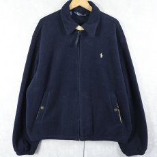 画像1: POLO Ralph Lauren チンスト付き フリーススイングトップ NAVY XL (1)