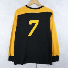 画像1: 60〜70's "Hornets / 7" レーヨンフットボールロンT (1)