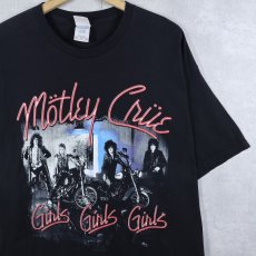 画像1: 2000's MOTLEY CRUE "Girls Girls Girls" ヘヴィメタルバンドアルバムTシャツ BLACK XL (1)