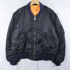 画像1: 民間品 90's ALPHA INDUSTRIES,INC. MA-1 フライトジャケット BLACK LARGE (1)