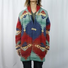 画像2: LAUREN Ralph Lauren ネイティブ柄 ウールニットガウン M (2)