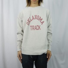 画像2: 70's Champion REVERSE WEAVE 赤単色タグ USA製 "OKLAHOMA TRACK" 染み込みプリントスウェット L (2)