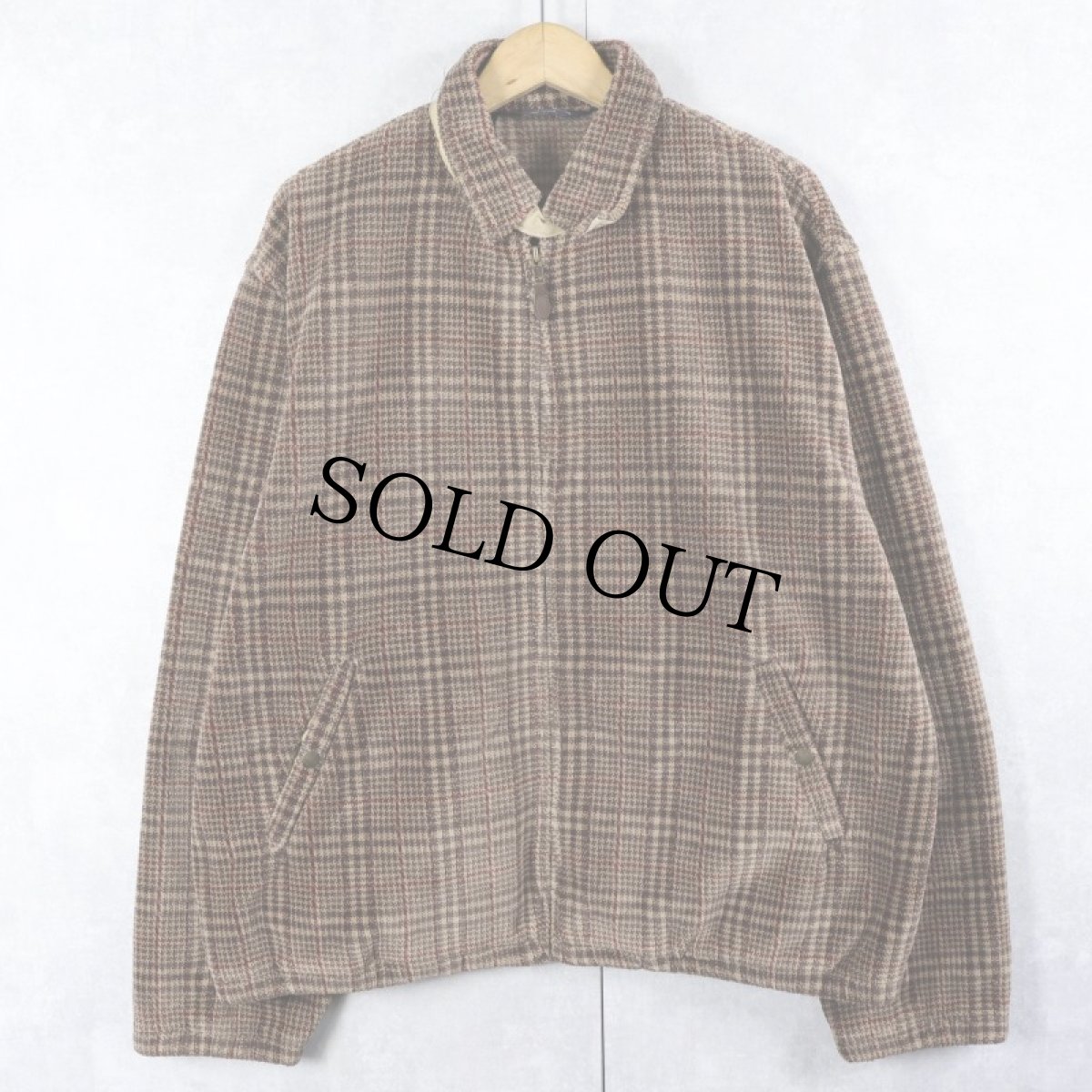 画像1: 90's POLO Ralph Lauren USA製 チェック柄 フリーススイングトップ L (1)