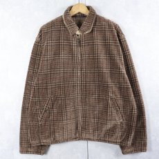 画像1: 90's POLO Ralph Lauren USA製 チェック柄 フリーススイングトップ L (1)