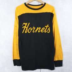 画像1: 60〜70's "Hornets / 7" レーヨンフットボールロンT (1)