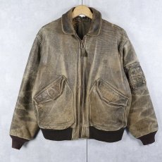 画像1: 80's〜 FIDELITY "A-2 TYPE" レザーフライトジャケット SIZE42 (1)