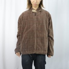 画像2: 90's POLO Ralph Lauren USA製 チェック柄 フリーススイングトップ L (2)