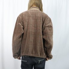 画像3: 90's POLO Ralph Lauren USA製 チェック柄 フリーススイングトップ L (3)
