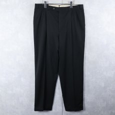 画像1: 90's Brooks Brothers USA製 2タック ウールスラックス BLACK W38 (1)