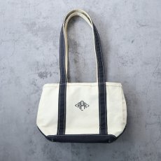 画像1: 90's〜 L.L.Bean USA製 "BOAT AND TOTE" ジップトップ&ロングハンドル キャンバストートバッグ NAVY SMALL (1)