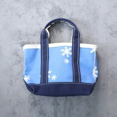 画像1: 90's L.L.Bean USA製 "BOAT AND TOTE" 雪柄 キャンバストートバッグ MINI (1)