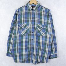 画像1: 90's〜 10W CLASSICS チェック柄 ヘビーネルシャツ M (1)