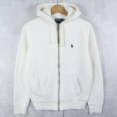 画像1: POLO Ralph Lauren REVERSE WEAVE TYPE ロゴ刺繍 裏サーマル スウェットジップパーカー S (1)