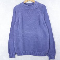 画像1: 90's〜 LANDS' END USA製 コットンニットセーター L (1)