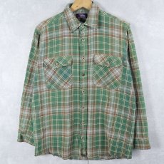 画像1: FIVEBROTHER チェック柄 ヘビーネルシャツ  (1)