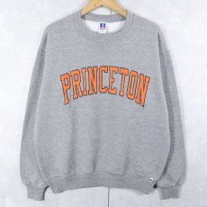 画像1: 90's RUSSELL ATHLETIC USA製 前V "PRINCETON" プリントスウェット L (1)