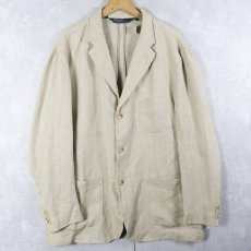 画像1: POLO Ralph Lauren 織柄 リネンテーラードジャケット XL (1)