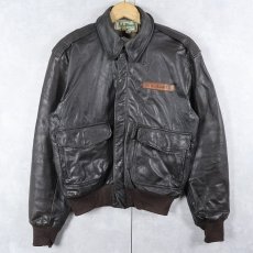 画像1: 80〜90's L.L.Bean USA製 "A-2 TYPE" レザーフライトジャケット BROWN SIZE36 (1)