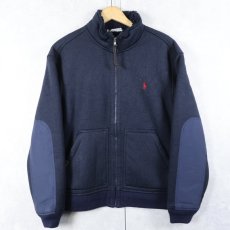 画像1: POLO Ralph Lauren 裏ボアフリース ジップジャケット NAVY M (1)