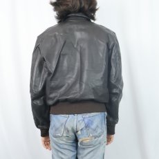 画像3: 80〜90's L.L.Bean USA製 "A-2 TYPE" レザーフライトジャケット BROWN SIZE36 (3)