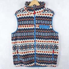 画像1: 2015AW Patagonia 総柄 シンチラスナップTベスト L (1)