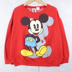 画像1: 90's MICKEY&CO. 青パンミッキー キャラクタープリントスウェット XL (1)