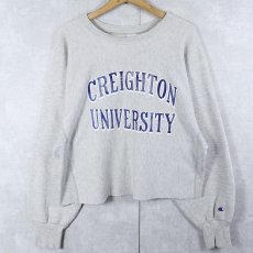 画像1: 90's Champion REVERSE WEAVE USA製 "CREIGHTON UNIVERSITY" カットオフ プリントスウェット XL (1)