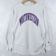 画像1: 90's Champion REVERSE WEAVE USA製 "NORTHWESTERN" プリントスウェット L (1)