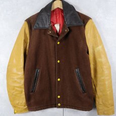 画像1: 70〜80's CANADA製 レザー×ウールスタジャン SIZE36 (1)