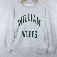 画像1: 80's Champion REVERSE WEAVE USA製 トリコタグ "WILLIAM WOODS" プリントスウェット M (1)