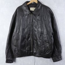 画像1: 90's ST. JOHN'S BAY 裏キルティング レザージャケット BROWN XL (1)