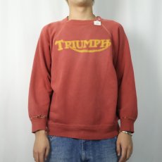 画像2: 60's TRIUMPH バイクメーカー ロゴプリントスウェット (2)