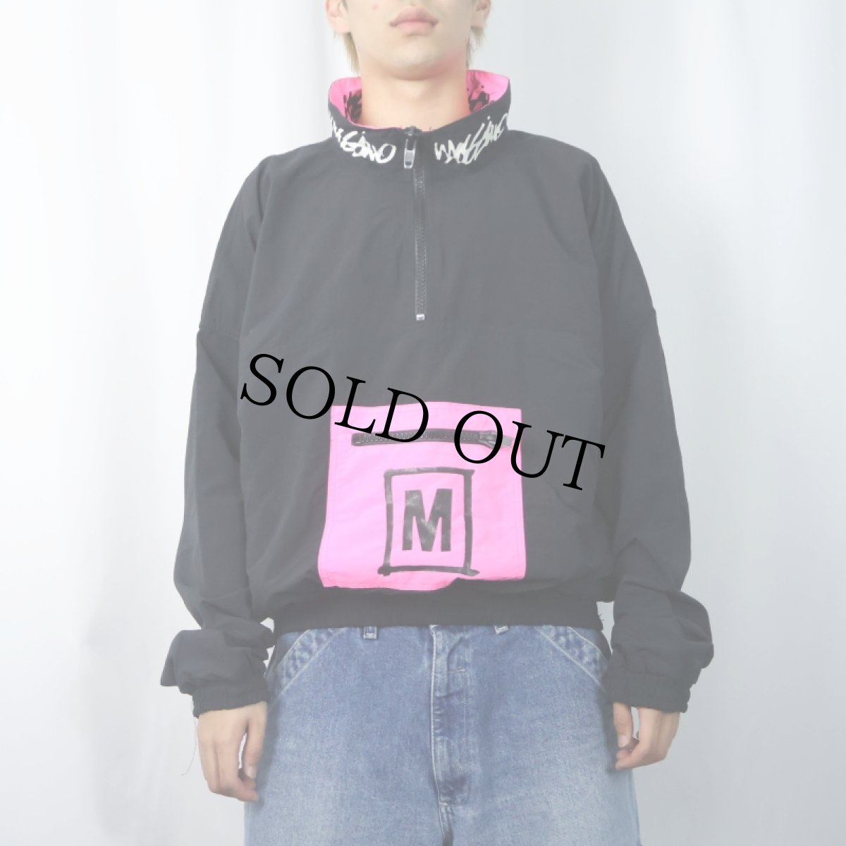 画像2: 90's MOSSIMO USA製 ナイロンアノラックジャケット BLACK L (2)