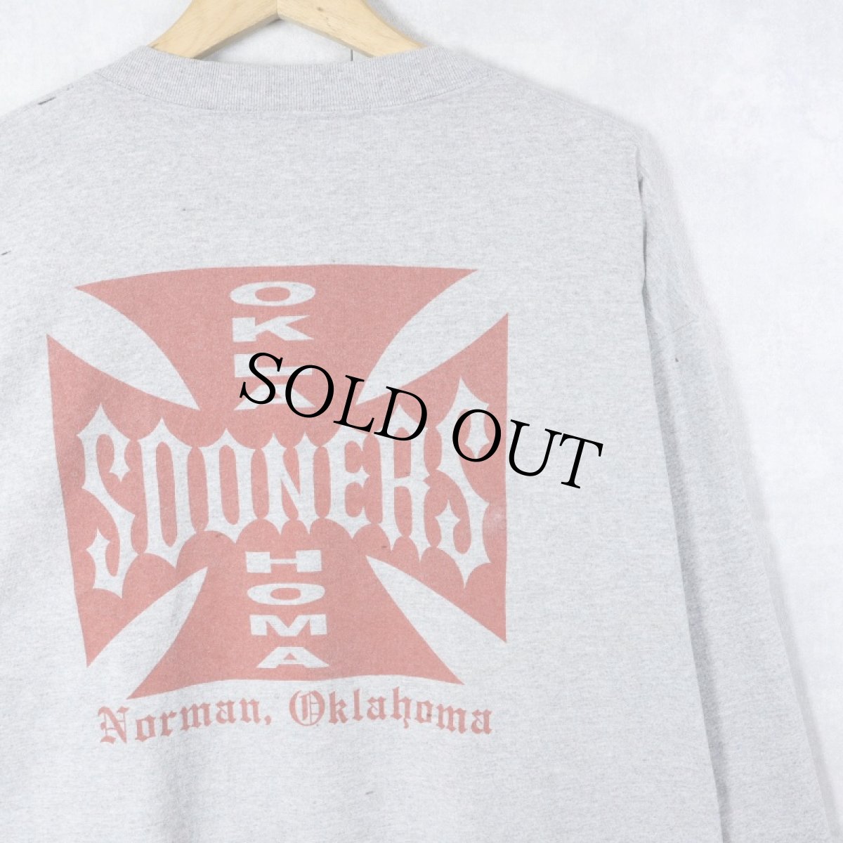 画像1: Oklahoma Sooners フットボールチーム プリントロンT XL (1)