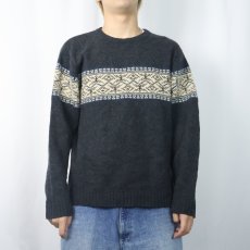画像2: BANANA REPUBLIC ノルディック柄 ウールニットセーター M (2)