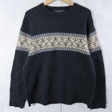 画像1: BANANA REPUBLIC ノルディック柄 ウールニットセーター M (1)