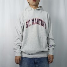 画像2: 90's Champion REVERSE WEAVE USA製 "ST. MARTIN's" プリントスウェットフーディー XL (2)