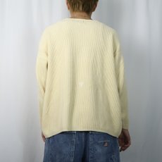 画像3: 90's GAP リブ編み Vネック コットンニットセーター L (3)